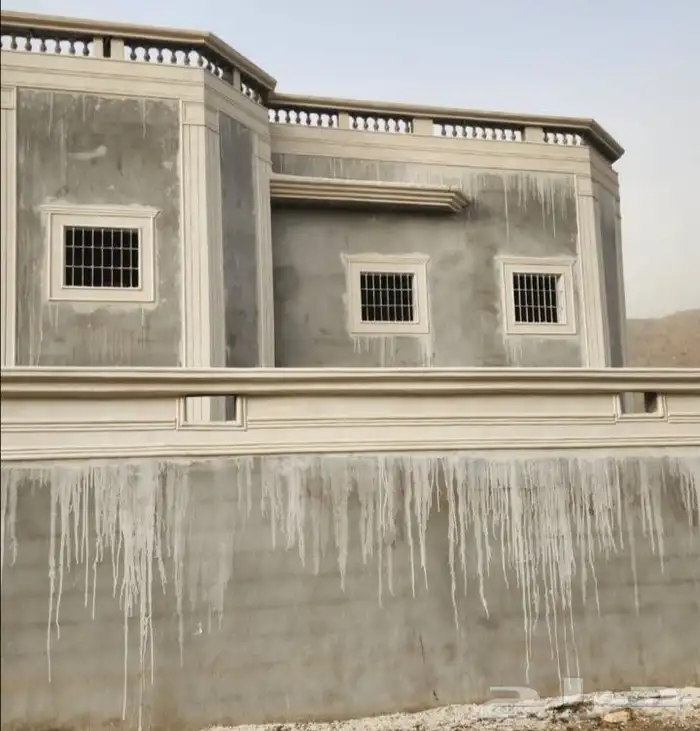 ديكورات خارجيه اسمنتيه تصميم الحجر الطبيعي لياسه ملونه 1