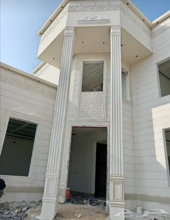 ديكورات خارجيه اسمنتيه تصميم الحجر الطبيعي لياسه ملونه 8