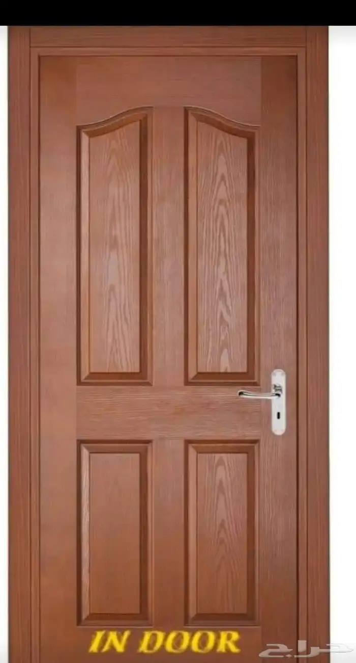 باب خشب با  حديد المونيم 7