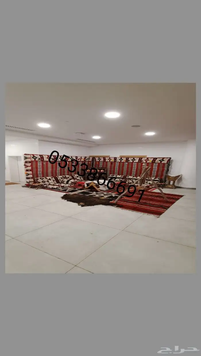 تاجير الجلسات الشعبيه مرتفعه و ارضيه والديكورات التراثيه 3