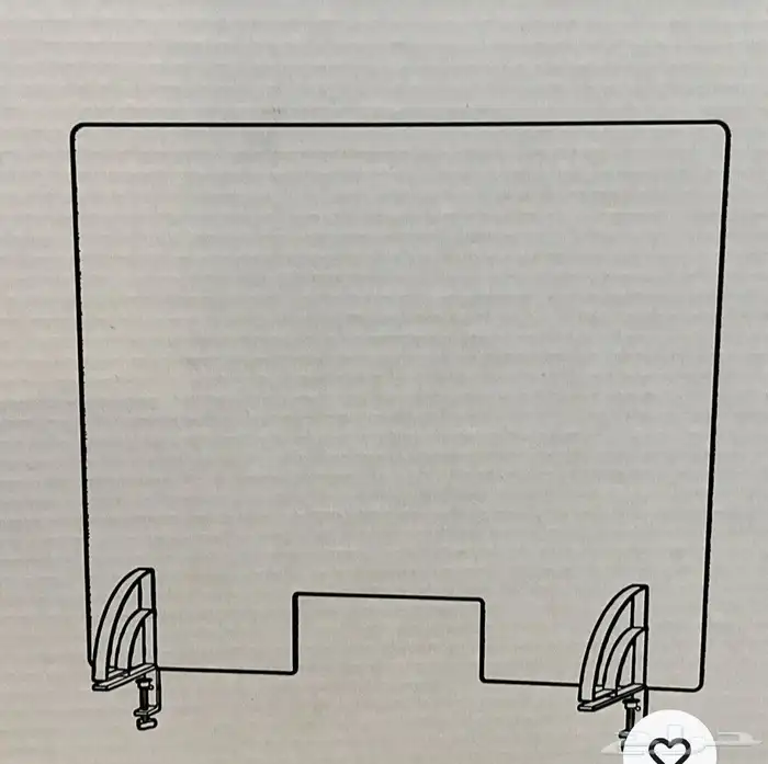 فاصل أكريلك مكتبي 75 55 cm مع حامل المينوم 2