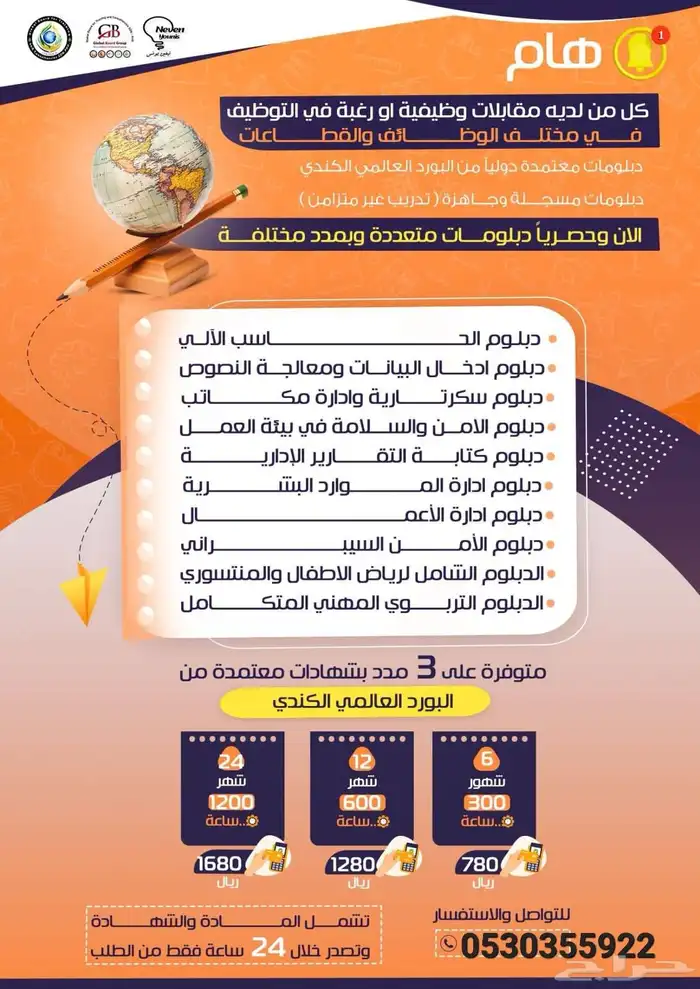 دبلوم دولي معتمد من كندا 0
