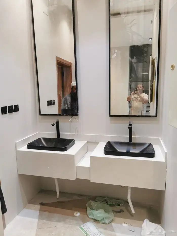 مغسيل رخام صنعي متبيخ كونطر مشاب 15