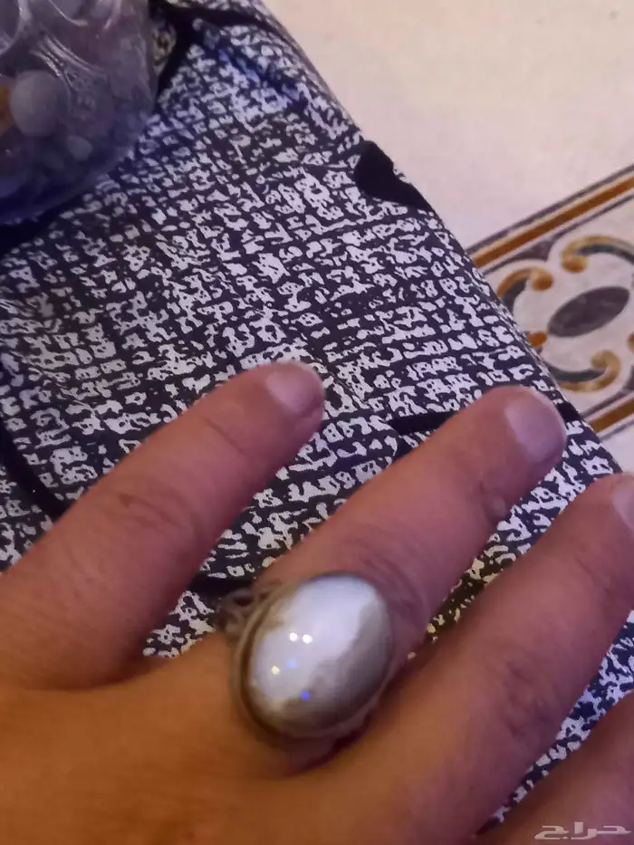 خاتم فضه عقيق مصور 5