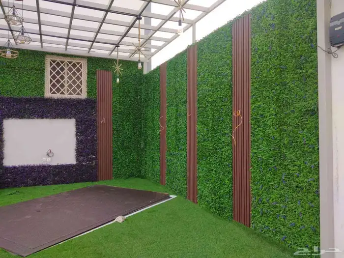 تكسيات جدارية ديكورات العشب الصناعي 4