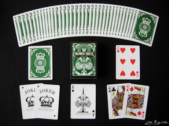 ورق لعب بايسكل النادر CROWN يتوفر لون أحمر و أخضر 3
