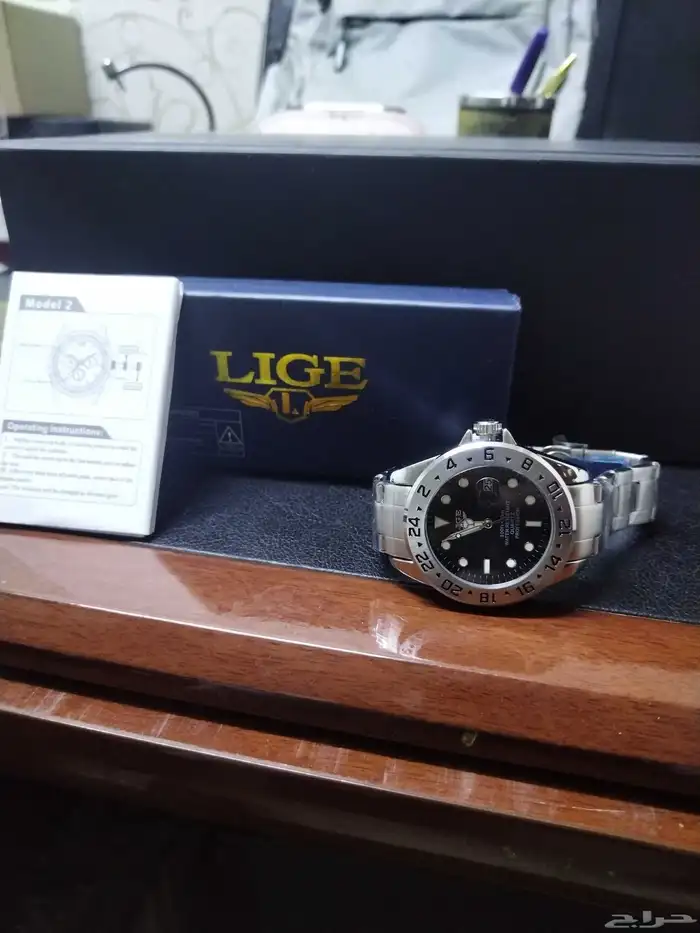 ساعات LIGE ابيض واسود 4