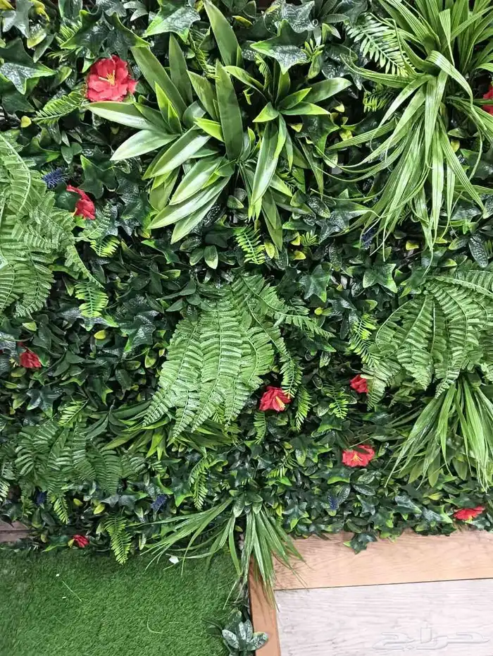 تكسيات جدارية ديكورات العشب الصناعي 5