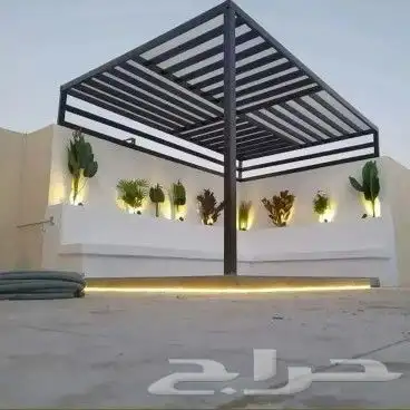 حداد مظلات شينكو قماش ساندويش بنل هناقر برجولاات شريح سواتر 5