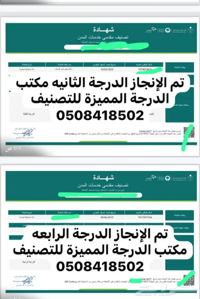 مكتب الدرجة المميزه للتصنيف الرياض 1