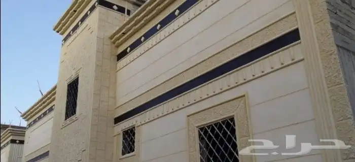 ديكورات خارجيه اسمنتيه تصميم الحجر الطبيعي لياسه ملونه 2