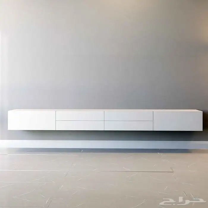 طاولة تلفاز معلقه لون ابيض 7