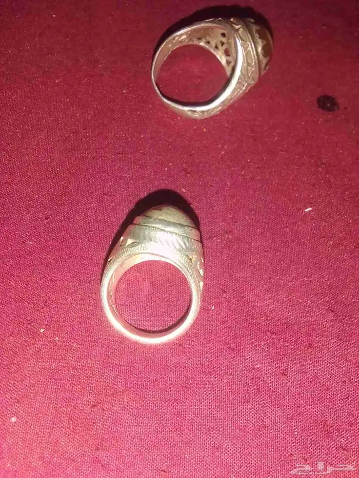 2 خاتم فضة فص عقيق 2