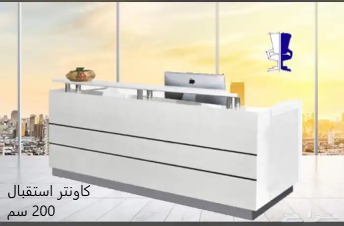 مودرن ابيض مكتب طقم اداري مكتب موظفين اجتماع استقبال كرسي 31
