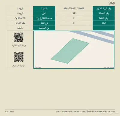 للبيع أرض تجارية في الروضة بمنطقة حايل index