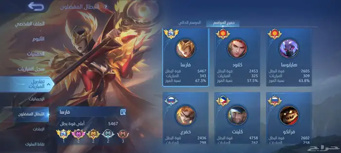 السلام عليكم حساب موبايل ليجند سكنات 539 مقتنيات قريب عالمي 2