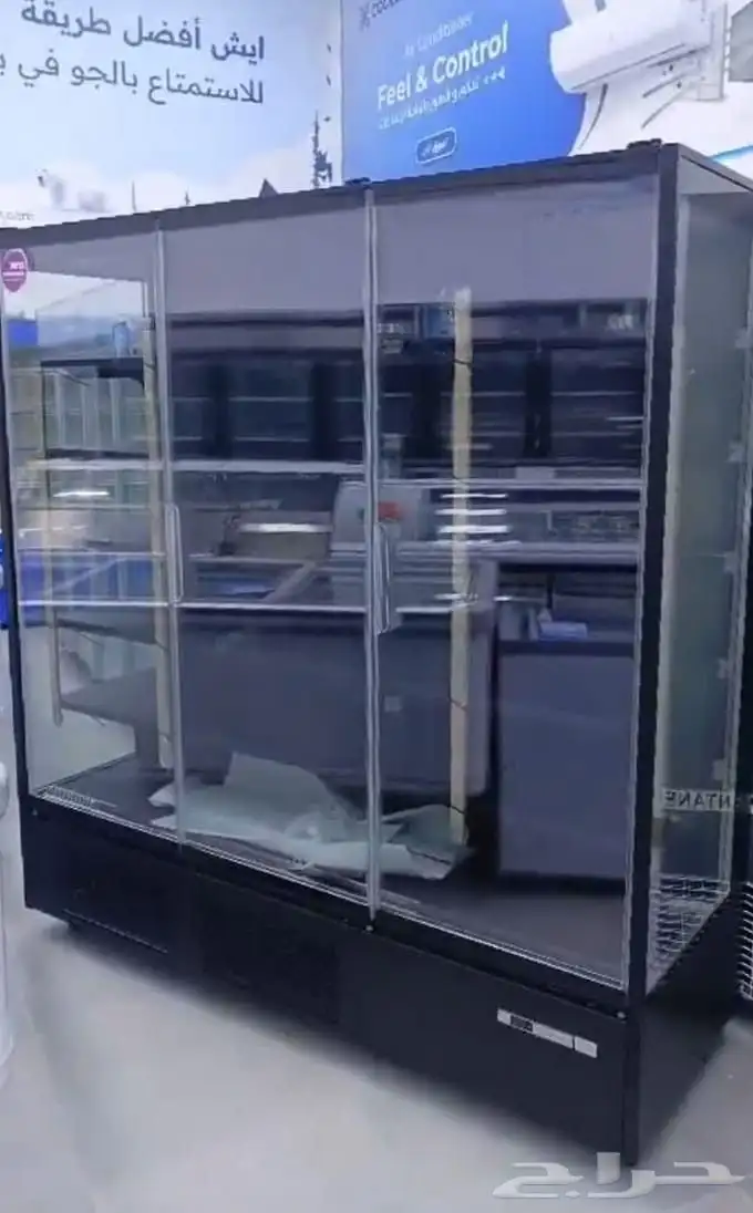 ثلاجات عرض مكشوفه للسوبر أبواب شفاف جديده 1