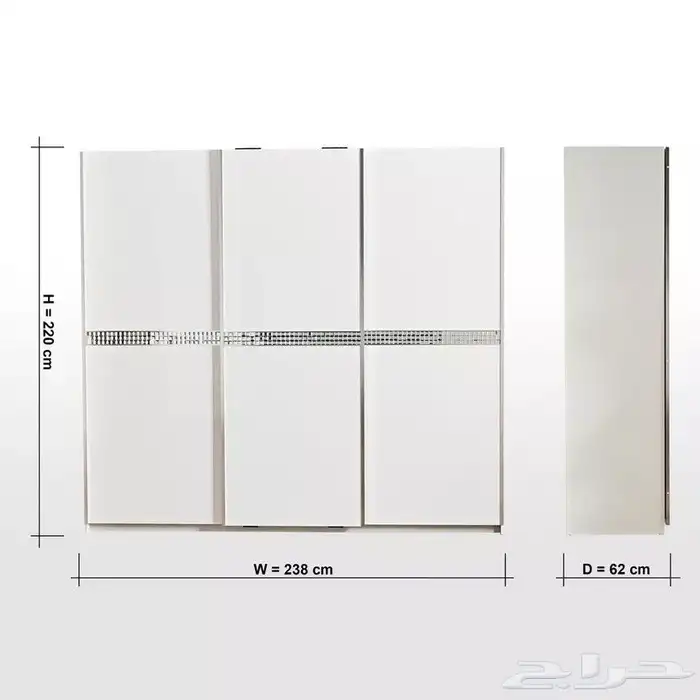 طقم غرفة نوم مترين في مترين مع الدولاب جديد من هوم سنتر 34