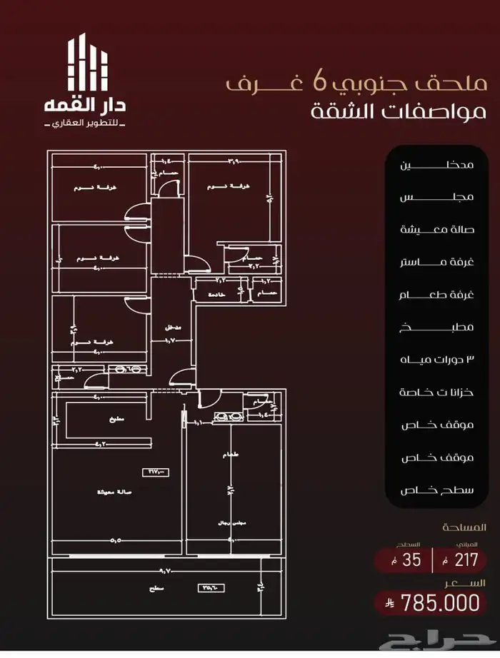 فرصه استثماريه حي الفيصليه مخطط الطيارين ثلاث غرف بسعر 385 4