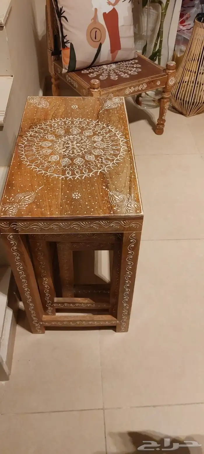 طقم اثاث هندي صناعة يدوية (تحفة) جديد 6