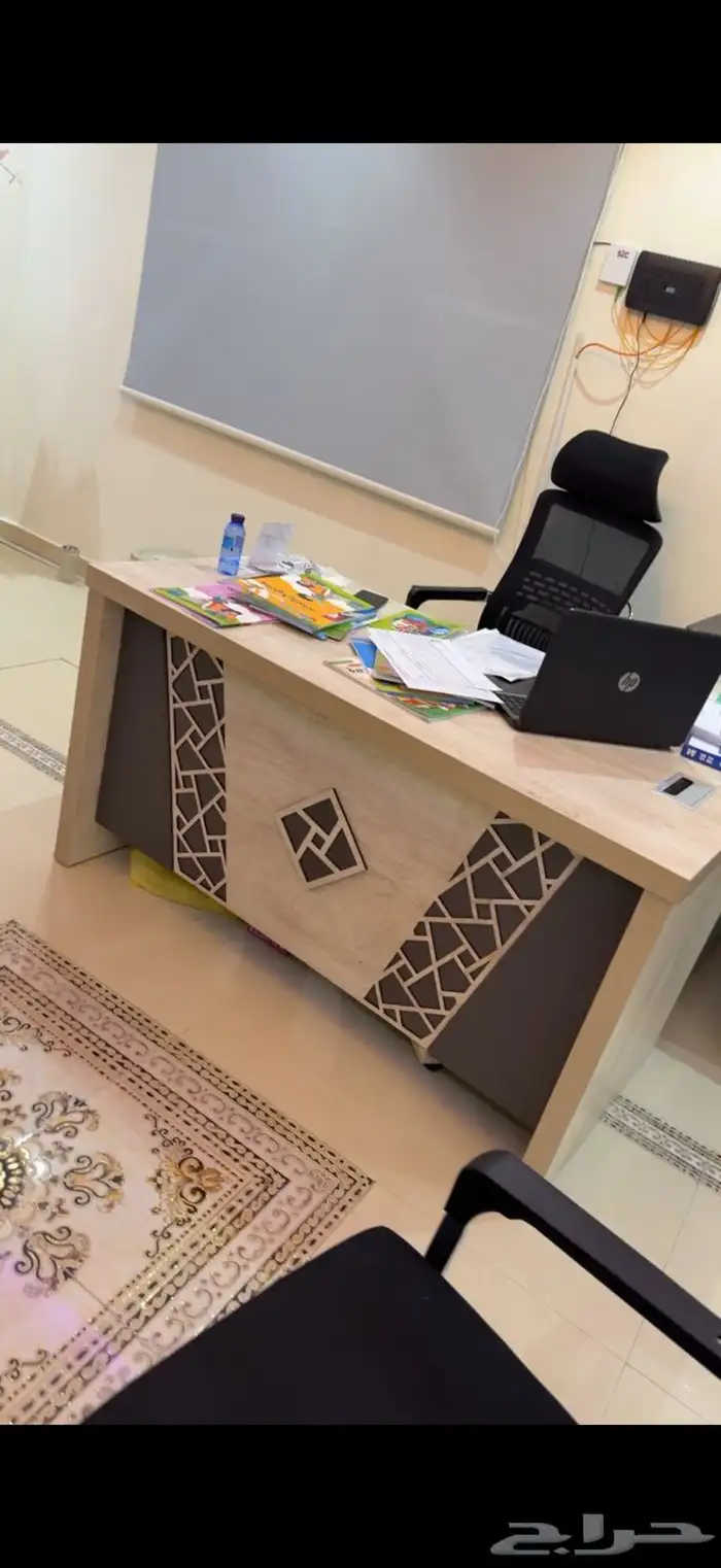 220سم مكتب طقم كامل الون اخضر ممتاز فاخر كرسي دولاب مكتب 10