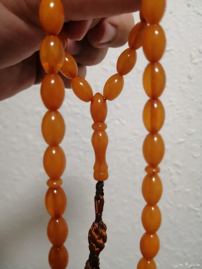 سبحة كهرمان صافيه حبة زيتونة (جديدة). 3