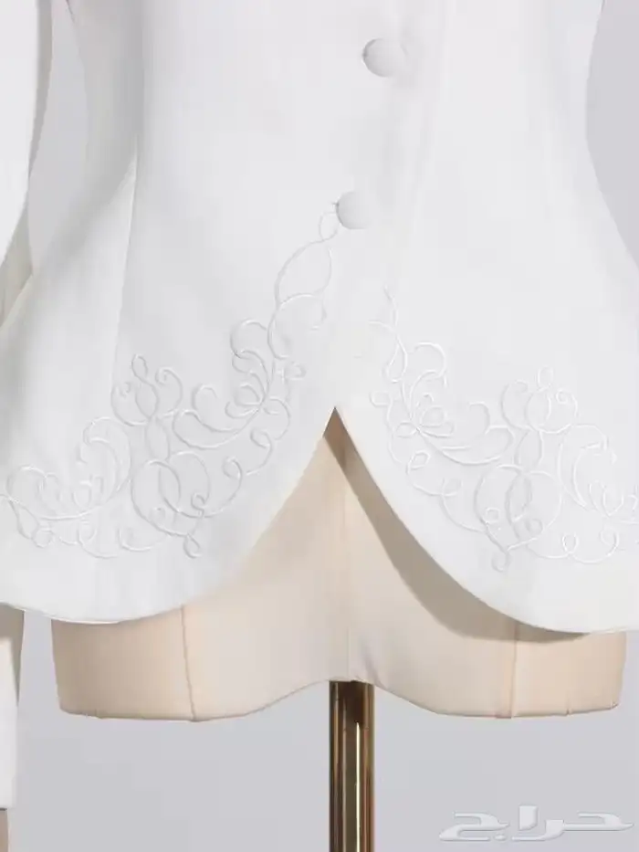فستان ابيض قطعتين ناعم مقاس L 1