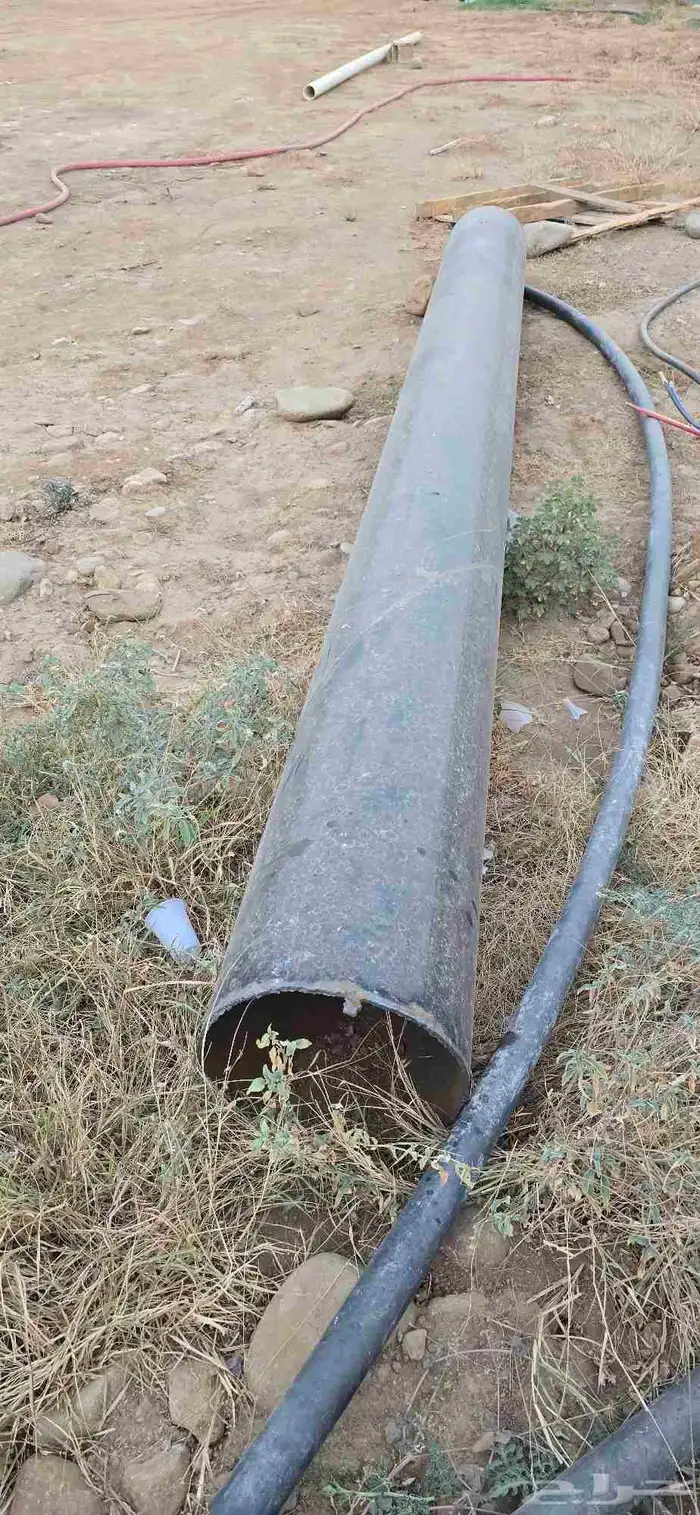 ماصورة ابار ارتواز حديد مجلفن 12 بوصه طول 4م 2
