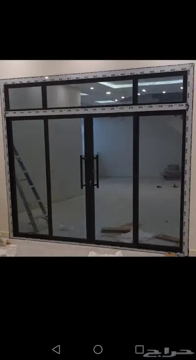 اعمال المنيوم شبابيك المنيوم دبل و عادي ابواب المنيوم دبل 4