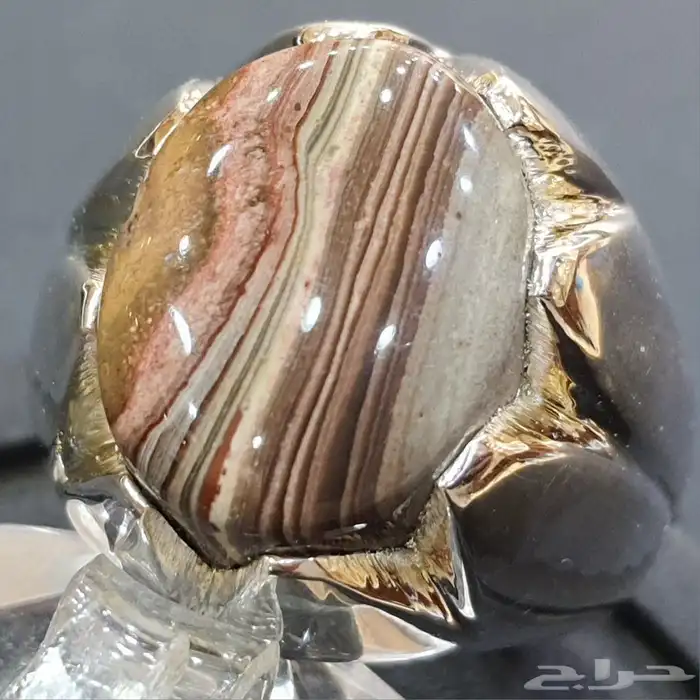 خاتم جزع يماني طبيعي فاخره 0