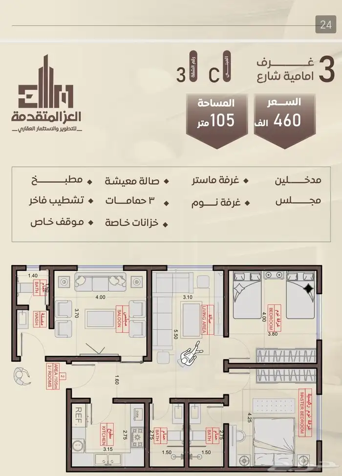 شقق تمليك حي السلامه دوار رامي يتكون من غرفتين وثلاث واربع 9