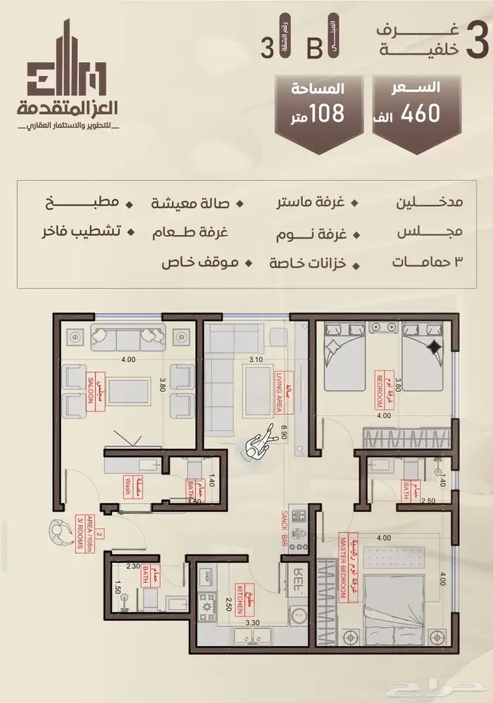 شقق تمليك حي السلامه دوار رامي يتكون من غرفتين وثلاث واربع 5