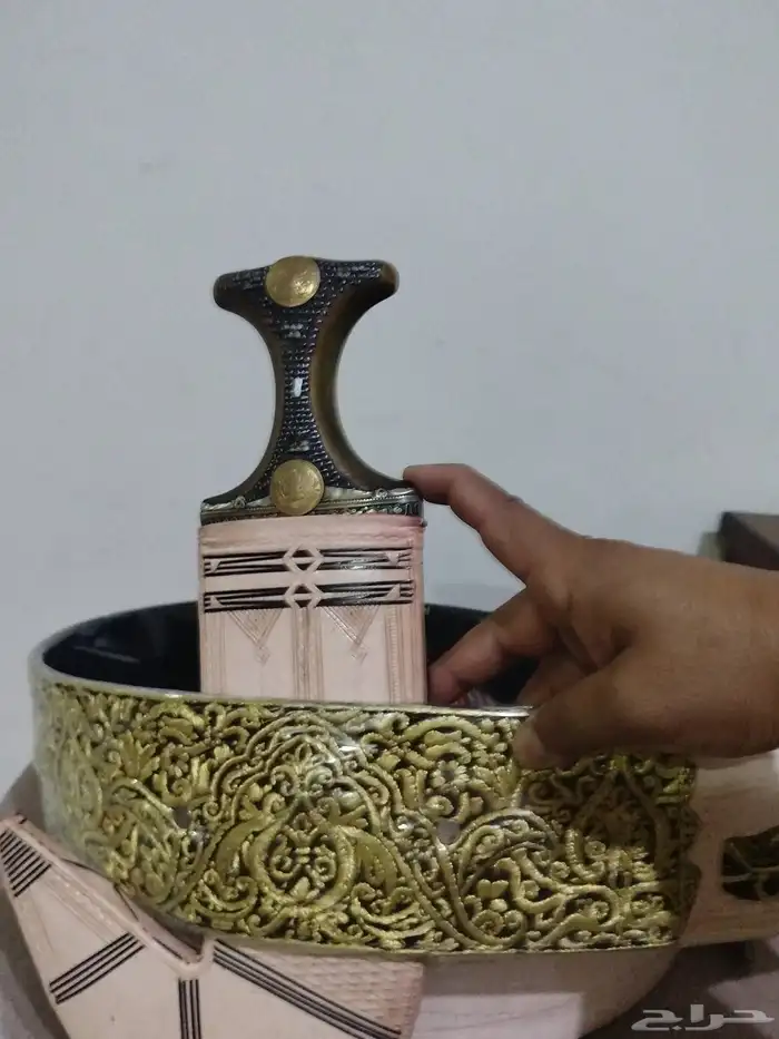 جنبيه عزيري حزام تطريز يدوي الخنجر ميل يقص المسمار 0