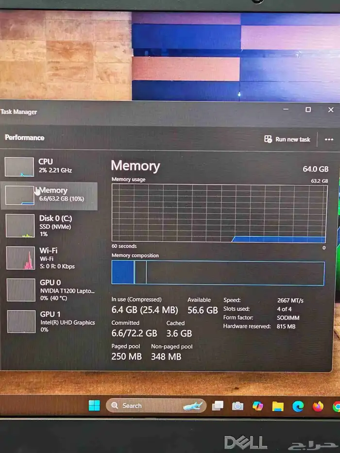 Dell Precision 7560   محطة عمل احترافية بذاكرة 64GB وتخزين 1 12