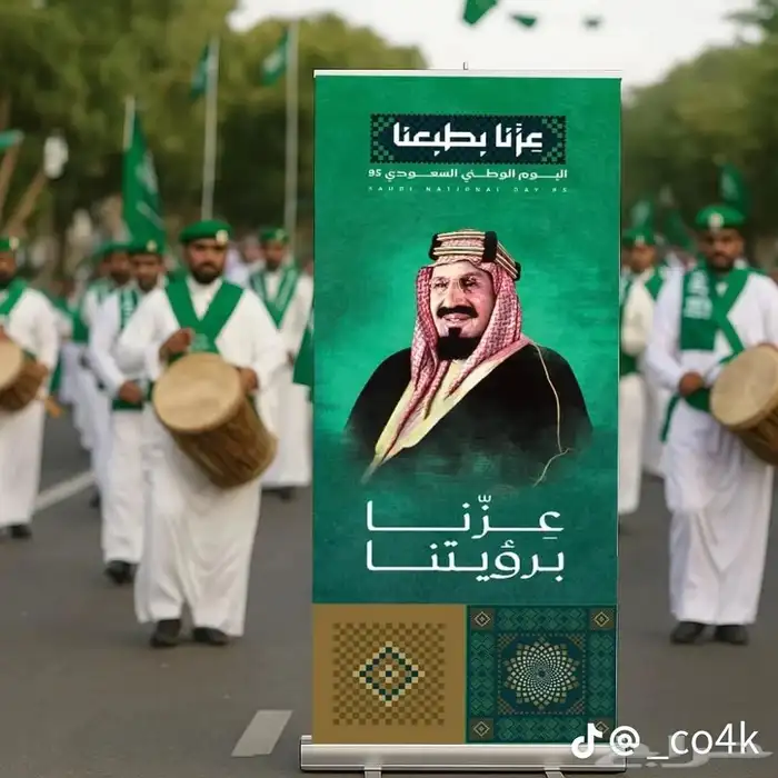 عروض اليوم الوطني 95 عزنا بطبعنا معانا طباعة لوحة بنر استيكر 7