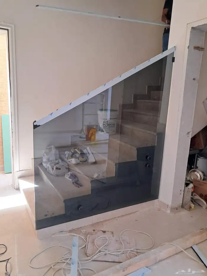 ترابزين زجاج سكوريت درابزين سلم زجاج سكوريت زجاج الرياض 2