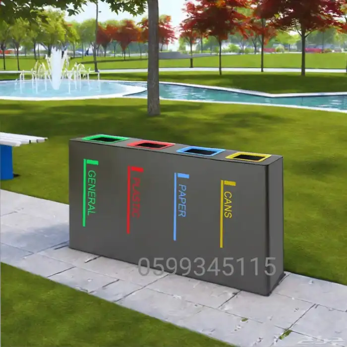 فرز إعادة تدوير استيل حاوية سلة بلاستك ورق معادن وأخرى 15