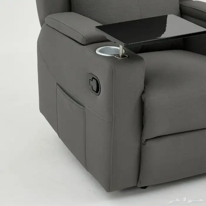 كرسي استرخاء سينمائي هزاز ودوار مع طاولة لابتوب وحامل اكواب 10