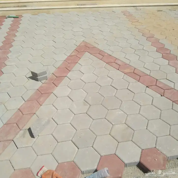 تركيب بلاط انترلوك بندوره معلم باكستاني 5