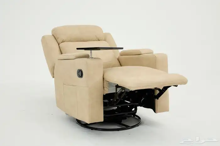 كرسي استرخاء سينمائي هزاز ودوار مع طاولة لابتوب وحامل اكواب 6