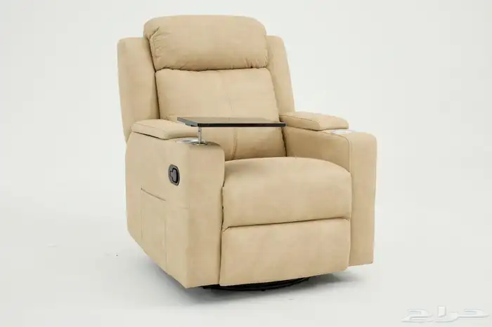 كرسي استرخاء سينمائي هزاز ودوار مع طاولة لابتوب وحامل اكواب 4