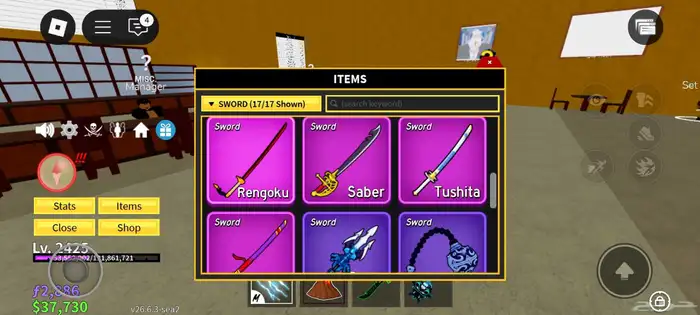 حساب روبلكس ماب المزرعه و ماب السرقه و ماب blox fruit 15