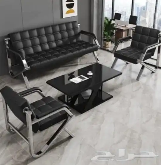 طاولة مكتب جديدة باللون الأبيض والبيج والعسل مع طاولة اجتماع 25