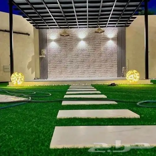 تنسيق حدائق عشب صناعي تنسيق حوش جازان صبيا بيش احد المساحه 1