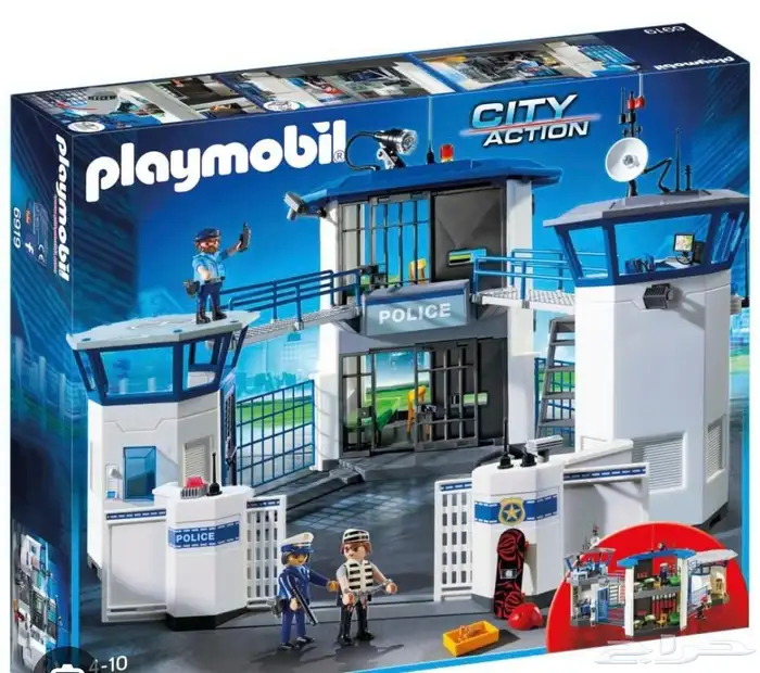 لعبة بلايمو بيل مكونة من بيت شرطة و هليكوبتر و سيارة و مدرعة 9