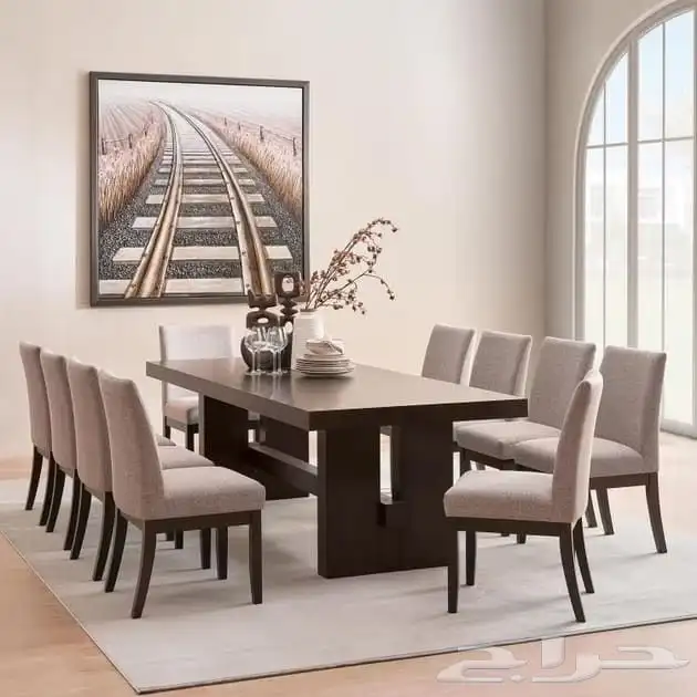 طقم طاولة طعام جديده 10كراسي من بان هوم 0