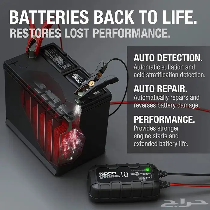 شاحن ومزود للطاقة لبطاريات السيارات والدبابات NOCO GENIUS10 1