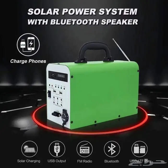 منظومة طاقة شمسية بحجم 18 امبير 6 لمبات ومنفذ ولاعة بجوده عا 3