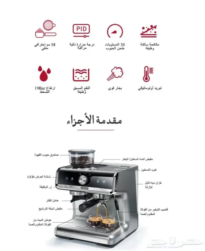 ماكينة القهوة الاحترافية HiBREW H7 3