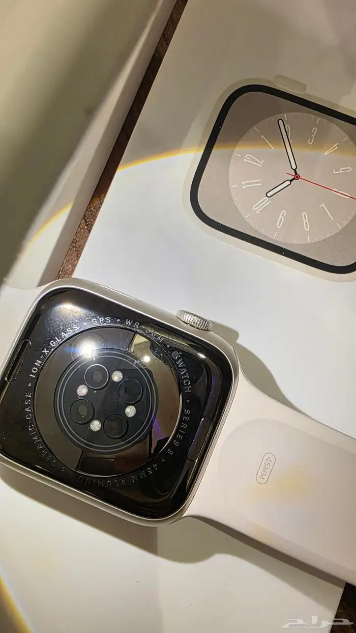 ساعة ابل الجيل 8 Apple Watch Series 8 45mm - بيج ممتاز 3